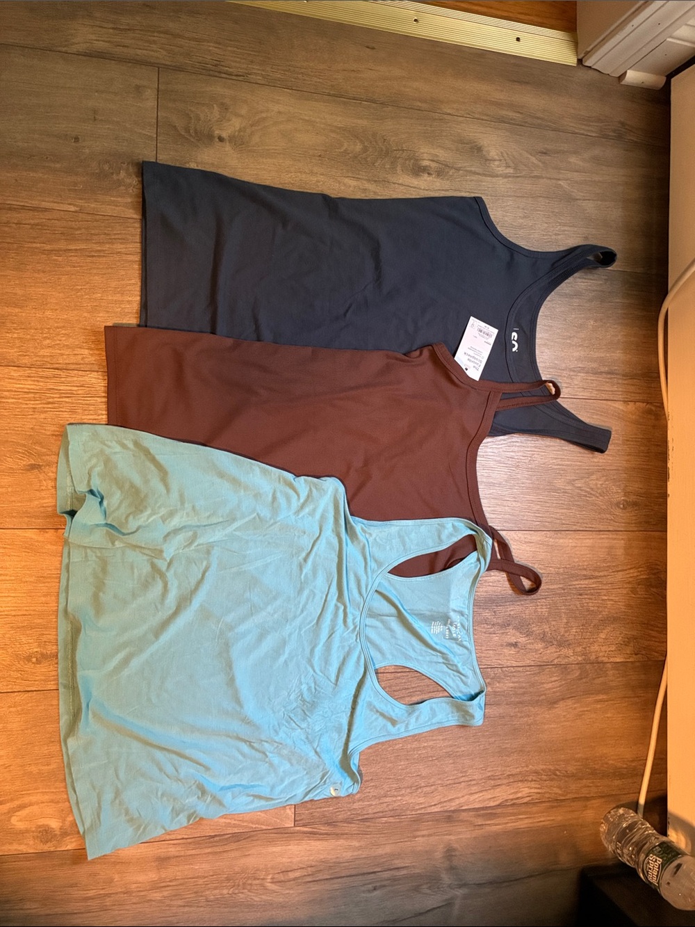 3 Women’s Ribbed Tank Top - Black, Brown, Light Blue NWT